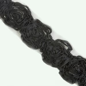 Тесьма декоративная Т/роз-018 черный, 6,5 см (намотка 7,5 ярдов)