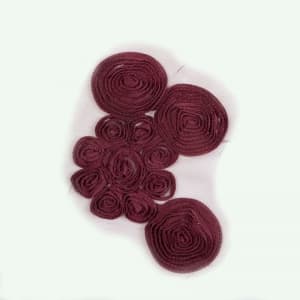 Аппликация "Объемные розы" E001, плодово-ягодный, 16,5 см×12,5 см