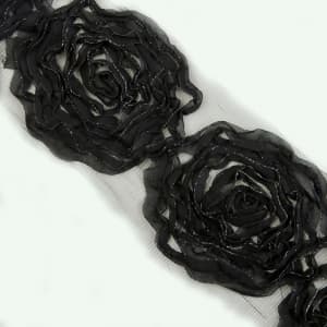 Тесьма декоративная Т/роз A143 черный, 10 см (намотка 7,5 ярдов)