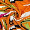 Трикотаж масло набивное "Абстракция" D2, оранжевый, белый, 150 см, 200 г/м² фото №1