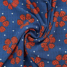 Шифон спандекс принт "Цветы" D1303-105, темно-синий, красный, 150 см, 70 г/м² фото №1
