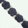 Тесьма декоративная "Розы" T002, серо-сиреневый, 6 см (намотка 5 ярдов) фото №1