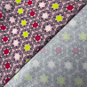 Вискоза-твил "Геометрические цветы" GR-005, малиновый, серо-розовый, 110 г/м², 150 см фото № 3