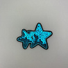 Термонаклейка "Звезды" с пайетками KL-75 темно-бирюзовый, 10 см фото №1