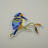 Термонаклейка "Птица на ветке" P285 синий, 9 см фото №1