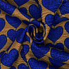 Плательная принт "Сердца" D QC012, коричневый, синий, 250 г/м², 150 см фото №1