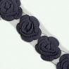 Тесьма декоративная "Розы" T003, серо-фиолетовый, 7,5 см (намотка 5 ярдов) фото №1