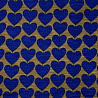 Плательная принт "Сердца" D QC012, коричневый, синий, 250 г/м², 150 см фото № 2