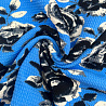 Трикотаж ливерпуль принт "Цветы" EMP008, темно-голубой, чернильный 250 г/м², 150 см. фото №1
