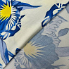 Вискоза-сатин "Цветы" GR-012, молочный, синий, 110 г/м², 150 см фото № 3