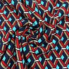 Трикотаж ливерпуль принт "Ромбы" HN-022, темно-синий, красный, 250 г/м², 150 см фото №1