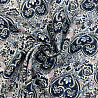 Коттон принт "Узоры" D3128, темно-синий, джинсовый, 145 см, 100 г/м² фото №1