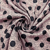 Трикотаж сандра принт "Горохи" D1887 пыльно-розовый, серый, 150 см, 230 г/м² фото №1