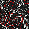 Трикотаж масло набивное "Геометрия" черный, красный, 150 см, 200 г/м² фото № 2