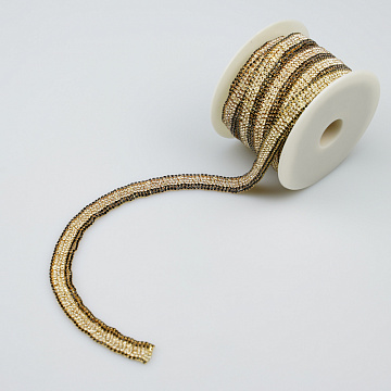 Тесьма декоративная ТS-11-N золото, серебро, 1,3 см (намотка 10 ярдов)