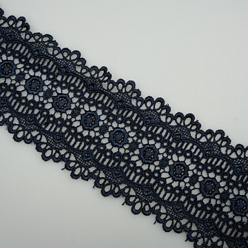 Тесьма декоративная T S438 темно-синий, 8 см (намотка 15 ярдов)