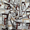 Трикотаж вискоза барнаут "Геометрический", белый, коричневый, 150 см, 300 г/м² фото №1