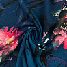 Трикотаж джерси принт "Цветы" F010432 сине-зеленый, розовый, 150 см, 270 г/м² фото №1
