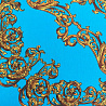 Трикотаж джерси двухсторонний бордюр KNIT, бирюзовый, тосканское золото, 150 см, 290 г/м² фото № 5