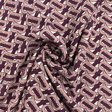 Ниагара принт "Буквы" D4, пыльно-розовый, бордовый, 150 см, 110 г/м²