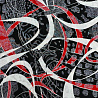 Трикотаж масло набивное "Абстракция" D4 черный, красный, 150 см, 200 г/м² фото № 2