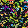 Трикотаж масло браш купон "Узоры" D144 черный, пурпурный, 150 см, 200 г/м² фото №1