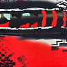 Сетка трикотажная "Узоры" J182, красный, темно-коричневый, 150 см, 110 г/м² фото № 3