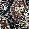 Трикотаж джерси принт "Леопард и цветы" D521, песочный, зеленый, 150 см, 290 г/м² фото № 4