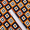 Креп плательный "Ромбы" D16009, черничный, оранжевый, 150 см, 100 г/м² фото № 4