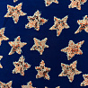 Шифон вельвет принт "Звезды" R-026 синий, бежевый, 150 см, 90 г/м² фото № 4