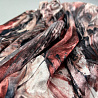Трикотаж велюр "Абстракция" VLP203Z, слоновая кость, красно-коричневый, 150 см, 240 г/м² фото № 2