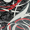 Трикотаж масло набивное "Абстракция" D4 черный, красный, 150 см, 200 г/м² фото № 4