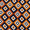 Креп плательный "Ромбы" D16009, черничный, оранжевый, 150 см, 100 г/м² фото № 5