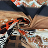 Сетка трикотажная "Узоры" J182, оранжевый, черный, 150 см, 110 г/м² фото №1
