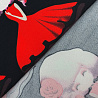 Костюмная Барби принт "Девочки", черный, красный, 200 г/м², 150 см фото № 3