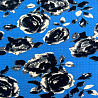 Трикотаж ливерпуль принт "Цветы" EMP008, темно-голубой, чернильный 250 г/м², 150 см. фото № 4