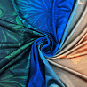 Трикотаж масло набивное двухсторонний бордюр "Цветы" D275 Col.6 синий, оранжевый, 150 см, 200 г/м² фото №1