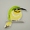 Термонаклейка "Птичка" с пайетками D1 желтый, салатовый, 9 см фото №1
