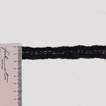 Тесьма декоративная T 311 х/б черный, 2 см (намотка 26 ярдов)