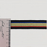 Лампас трикотажный с люрексом T T003 черный, золото, 2,5 см (намотка 77 ярдов) фото №1