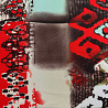 Сетка трикотажная "Узоры" J182, красный, темно-коричневый, 150 см, 110 г/м² фото № 2