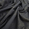 Трикотаж масло набивное "Цветы" черный, золотой, 150 см, 200 г/м² фото № 2