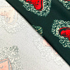 Трикотаж "Оттоман" принт сердечки EMP024, темно-зеленый, красный, 150 см, 270 г/м² фото № 3