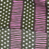 Блузочная ткань с вискозой "Горохи и черточки" D7048, хаки, темно-розовый, 90 г/м², 150 см фото № 3