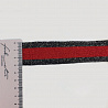 Лампас трикотажный с люрексом T T005 черный, красный, серебро, 3 см (намотка 77 ярдов) фото №1