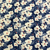 Блузочная ткань с вискозой "Акварельные цветы" ZM81064, джинсовый, белый, 90 г/м², 150 см фото № 4