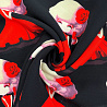 Костюмная Барби принт "Девочки", черный, красный, 200 г/м², 150 см фото №1