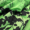 Сатин спандекс принт "Цветы" D3 зеленый, черный, 100 г/м², 150 см фото № 2