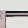 Лампас трикотажный с люрексом T T002S черный, серебро, красный, 3 см (намотка 77 ярдов) фото №1