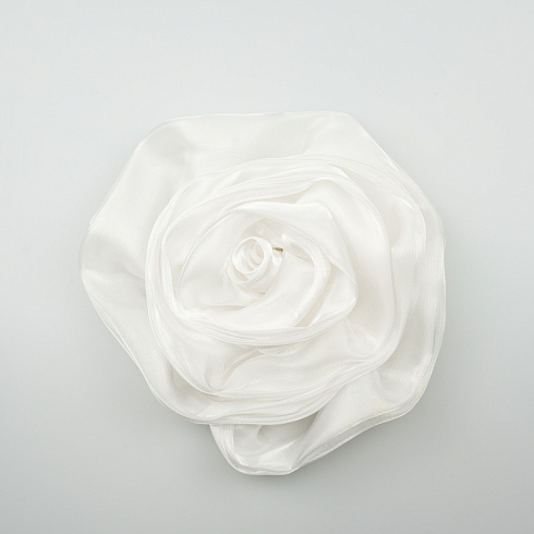 Аппликация "Роза" 043, белый, 14 см